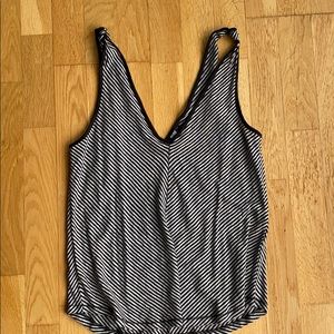 Paige black and gray striped tank